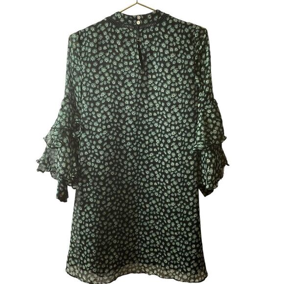 Anthropologie Ranna Gill Fluttered Tunic Tiered Bell Sleeve Shift Mini Dress XS - Picture 3 of 12